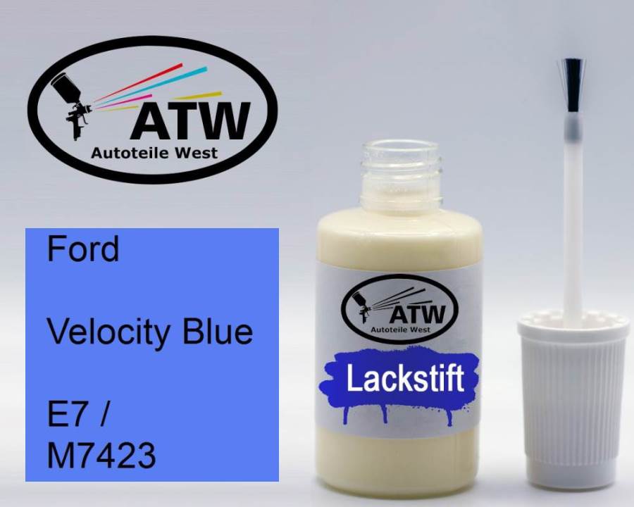 Ford, Velocity Blue, E7 / M7423: 20ml Lackstift, von ATW Autoteile West.